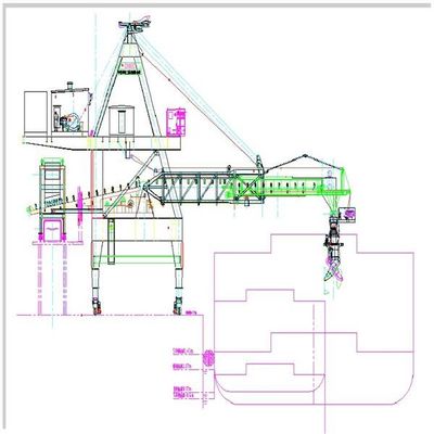 Nhà ga cảng biển Máy xúc tàu hạng nặng để tải hạt than quặng