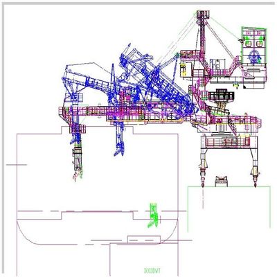 Nhà ga cảng biển Máy xúc tàu hạng nặng để tải hạt than quặng