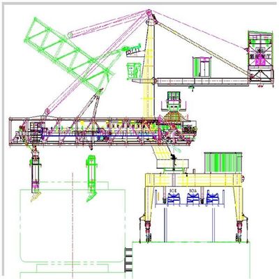 Nhà ga cảng biển Máy xúc tàu hạng nặng để tải hạt than quặng