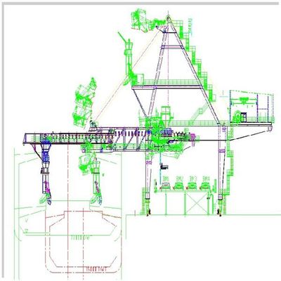 Công suất 2000 Tph Loại dây đai Máy xúc tàu để tải hàng đóng bao