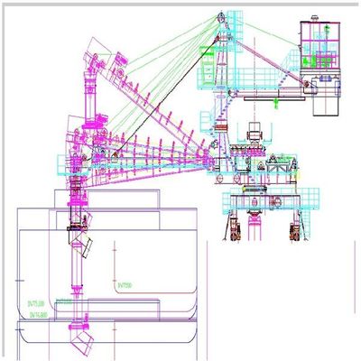 Công suất 2000 Tph Loại dây đai Máy xúc tàu để tải hàng đóng bao