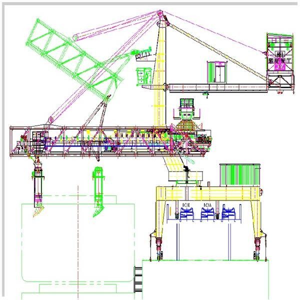 Công suất 600 Tph Loại dây đai Máy xúc tàu cho tải vật liệu số lượng lớn để vận chuyển